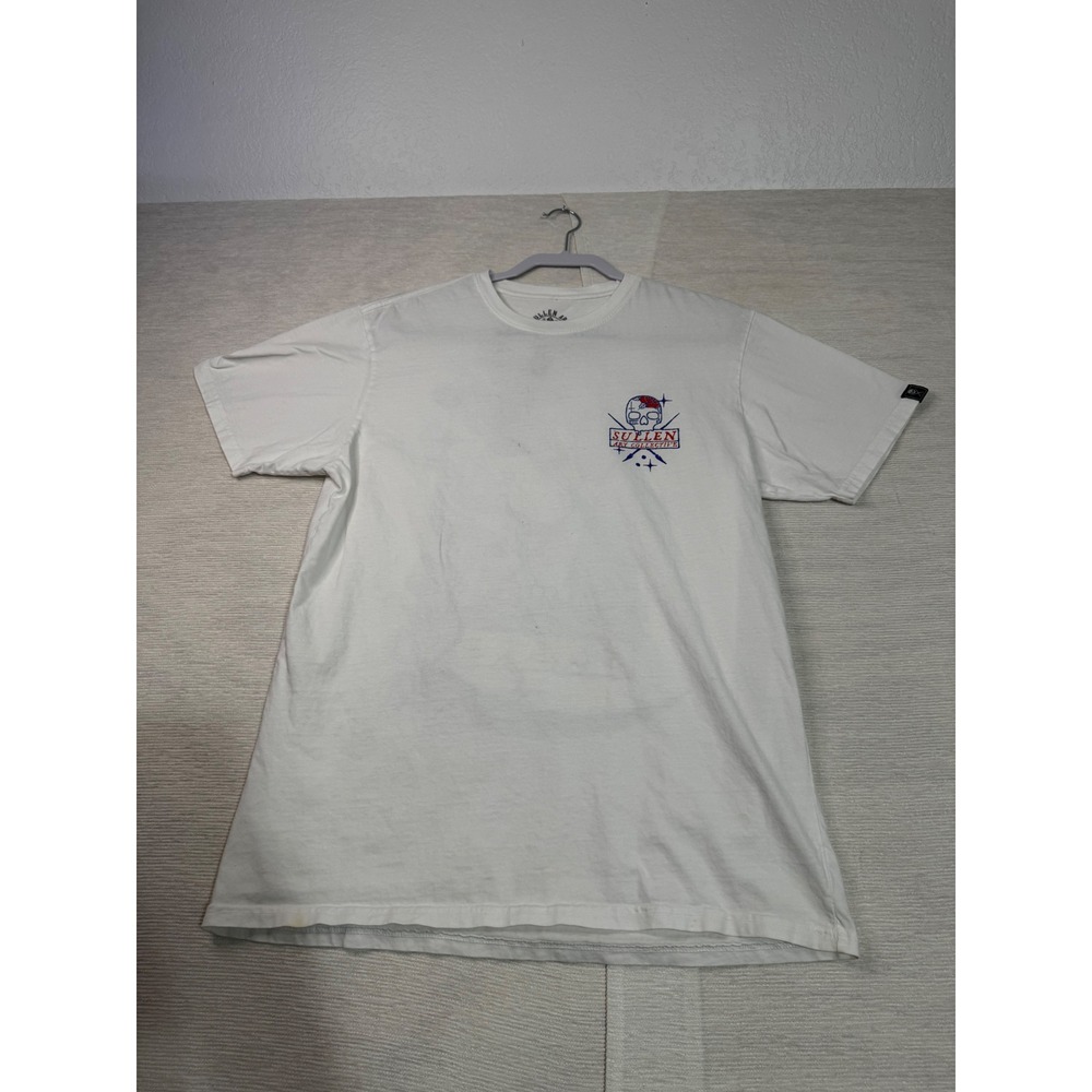 Sullen Art Collective Mens White Graphic T-Shirt Cherub Reaper Tattoo Art Large